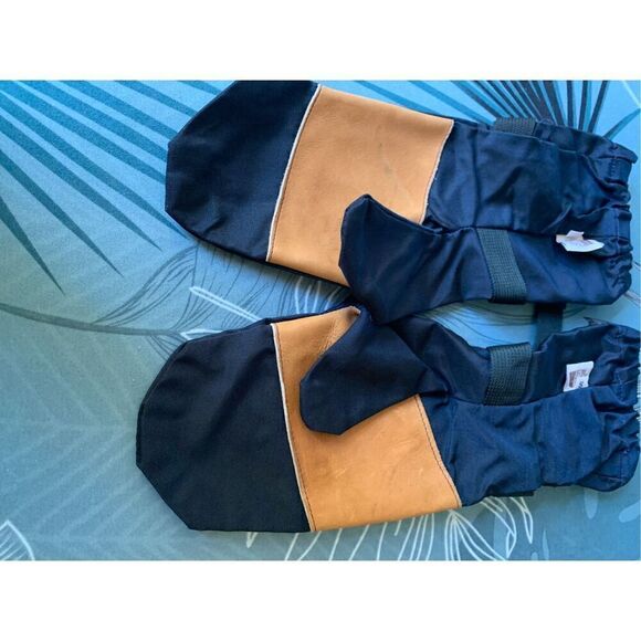 NEW The North Face Blue Leather Palm Waterproof Shell Mitten Gloves 1970 RARE - Picture 2 of 5